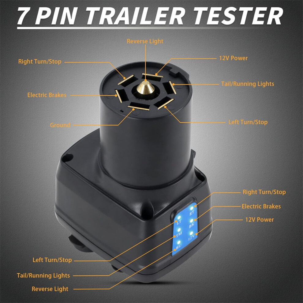 7-Pin Flat Trailer Wiring Tester For Testing Circuit Continuity In Light Wires 413590929093