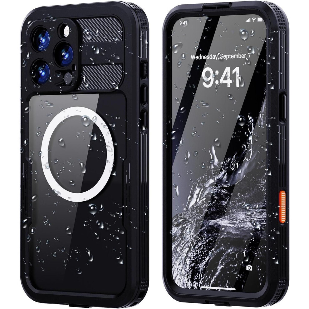 For Iphone 16 Pro Max Waterproof Case Compatible With Magsafe, Magnetic Waterproof Full Body Ip68 Underwater Case Built-In Screen Protector Dropproof 609808391138