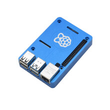 (Blue) Ultra-Thin CNC Metal Case Passive Cooling Enclosure Box for Raspberry Pi 4 Model B