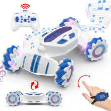 (Blue) 360?? Sensing Hand Gesture RC Stunt Car - Off-Road Remote Control Twist Toy