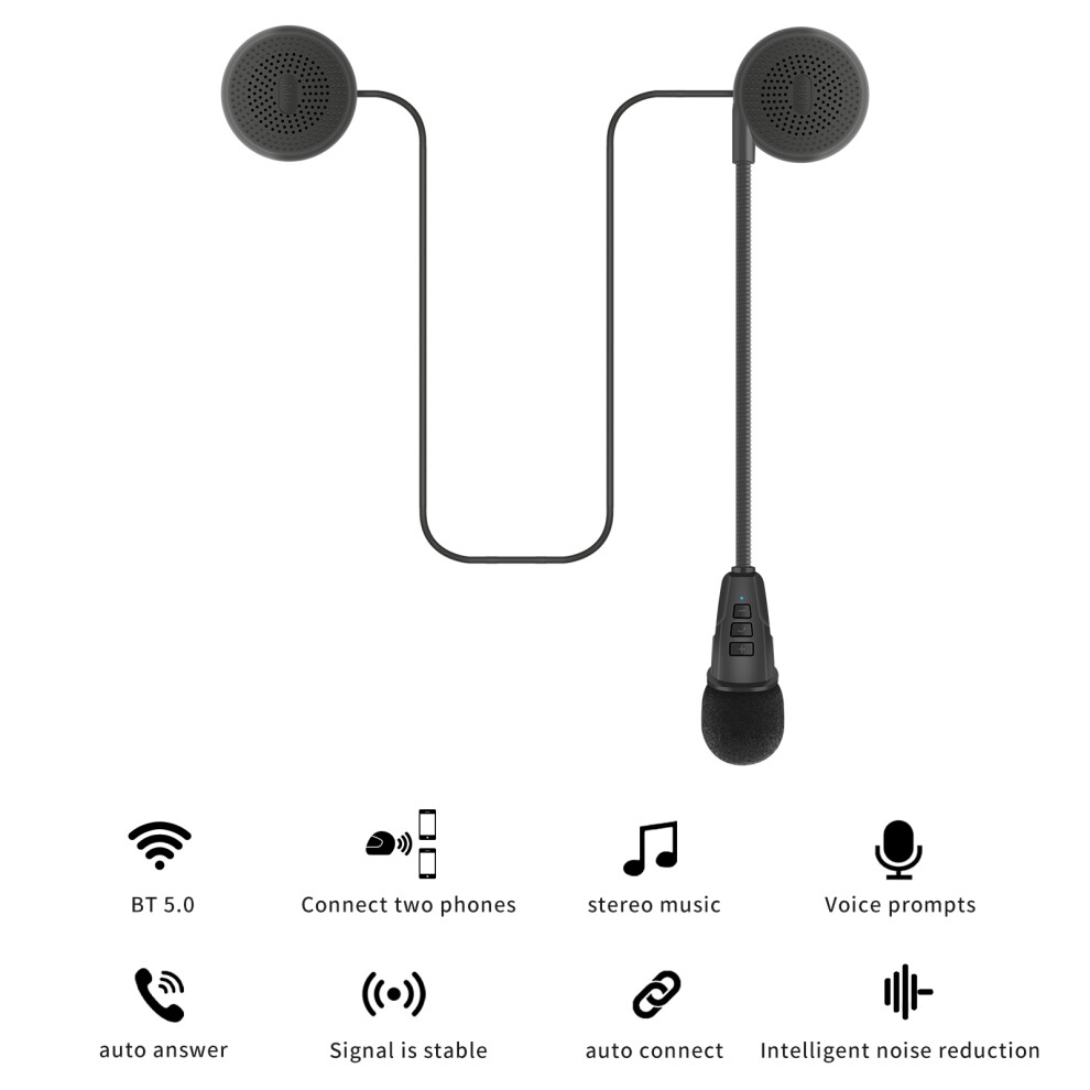 M8 Motorcycle Helmet Headphones Bluetooth-Compatible 5.0 Stereo With Mic Noise Cancelling Speakers Intercom Wireless Headphones 110691672377