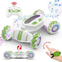 (Green) 360?? Sensing Hand Gesture RC Stunt Car - Off-Road Remote Control Twist Toy