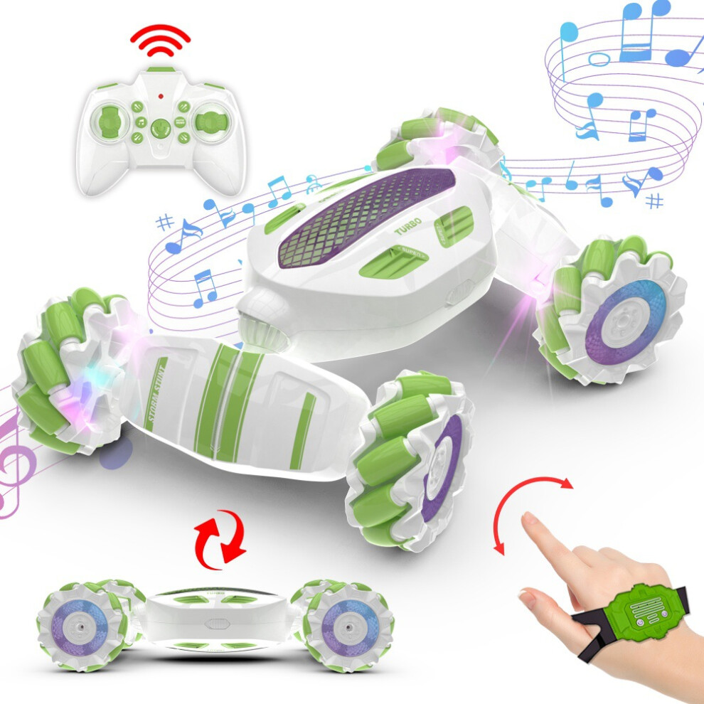 (Green) Hand Gesture 360 Sensing Rc Stunt Car Off-Road Remote Control Twist Car Toy Green 110691692191