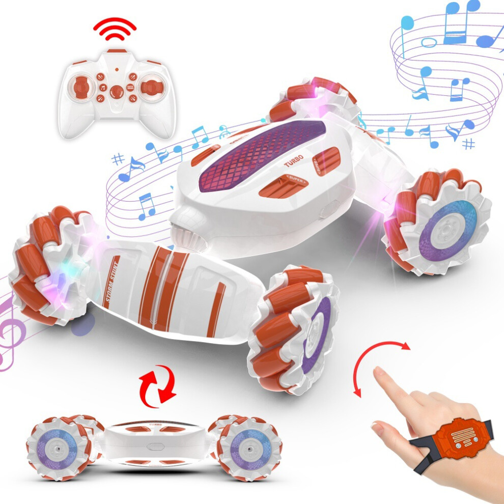 (Orange) Hand Gesture 360 Sensing Rc Stunt Car Off-Road Remote Control Twist Car Toy Orange 110691692207