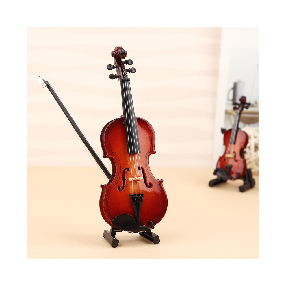 8Cm Wooden Musical Instruments Decorative Ornament Mini Violin Support Miniature 110691705273