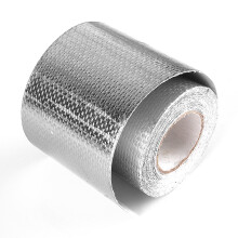 (Silver 5mm*5m) Roll Adhesive Reflective High Temperature Heat Shield Wrap Tape for Automotive