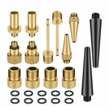 Bicycle Valve Adapter 14 Pieces Plus 10 Gaskets Valve Adapter SV AV DV Bicycle Pump Copper Valve