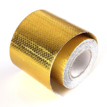 (Silver 5mm*10m) Roll Adhesive Reflective High Temperature Heat Shield Wrap Tape for Automotive