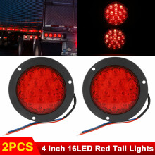 2x Truck Tail Light 16LED Monochrome Tail Light 4 Inch Truck Tail Light 10-30V Red Yellow White MK-290