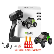 (blackish green) 1/32 Scale Mini RC Drift & Climb Car with LED Lights - Off-Road Remote Control Vehicle
