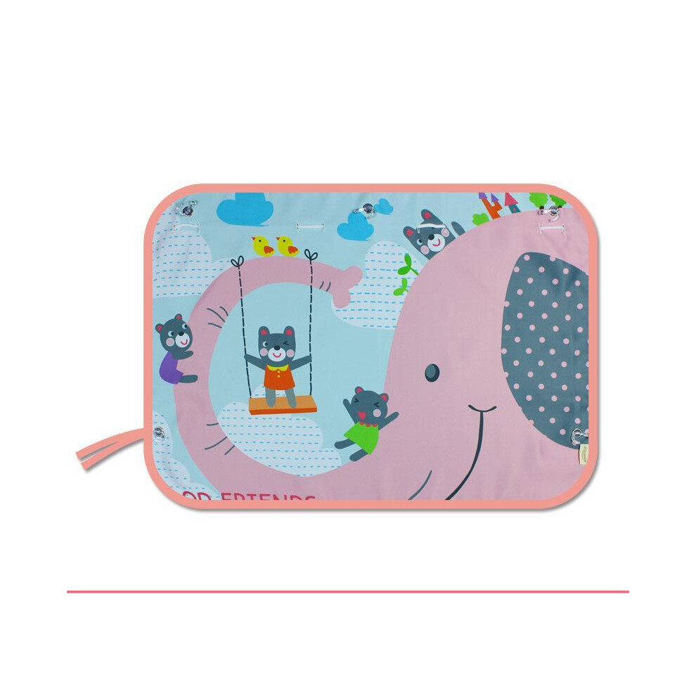 ( Elephant) Sunscreen Sunshade Sunscreen Heat Insulation Sunshade Car Curtain Pink 110691672964