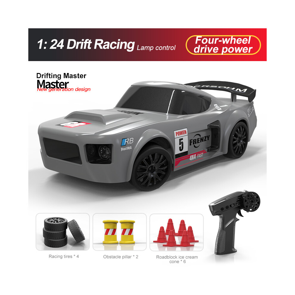 (Gray) Remote Control Car 1/24 15Km/H 2.4Ghz 4Wd Rc Drift Racing Car Gray 110691692412