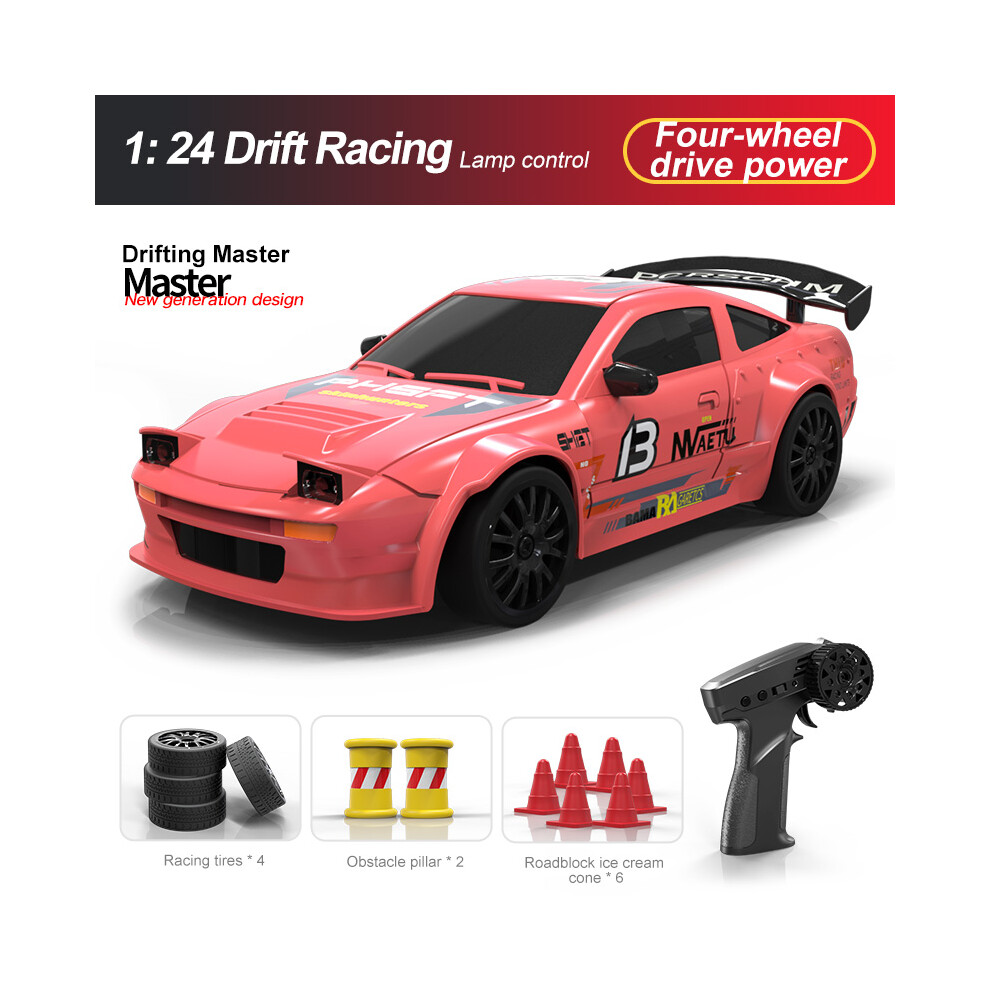 (Pink) Remote Control Car 1/24 15Km/H 2.4Ghz 4Wd Rc Drift Racing Car Pink 110691692405