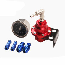 Universal Adjustable Fuel Pressure Regulator Aluminum Car Accessories Vehicle Refitting fuel Supercharger with Gauge Kit