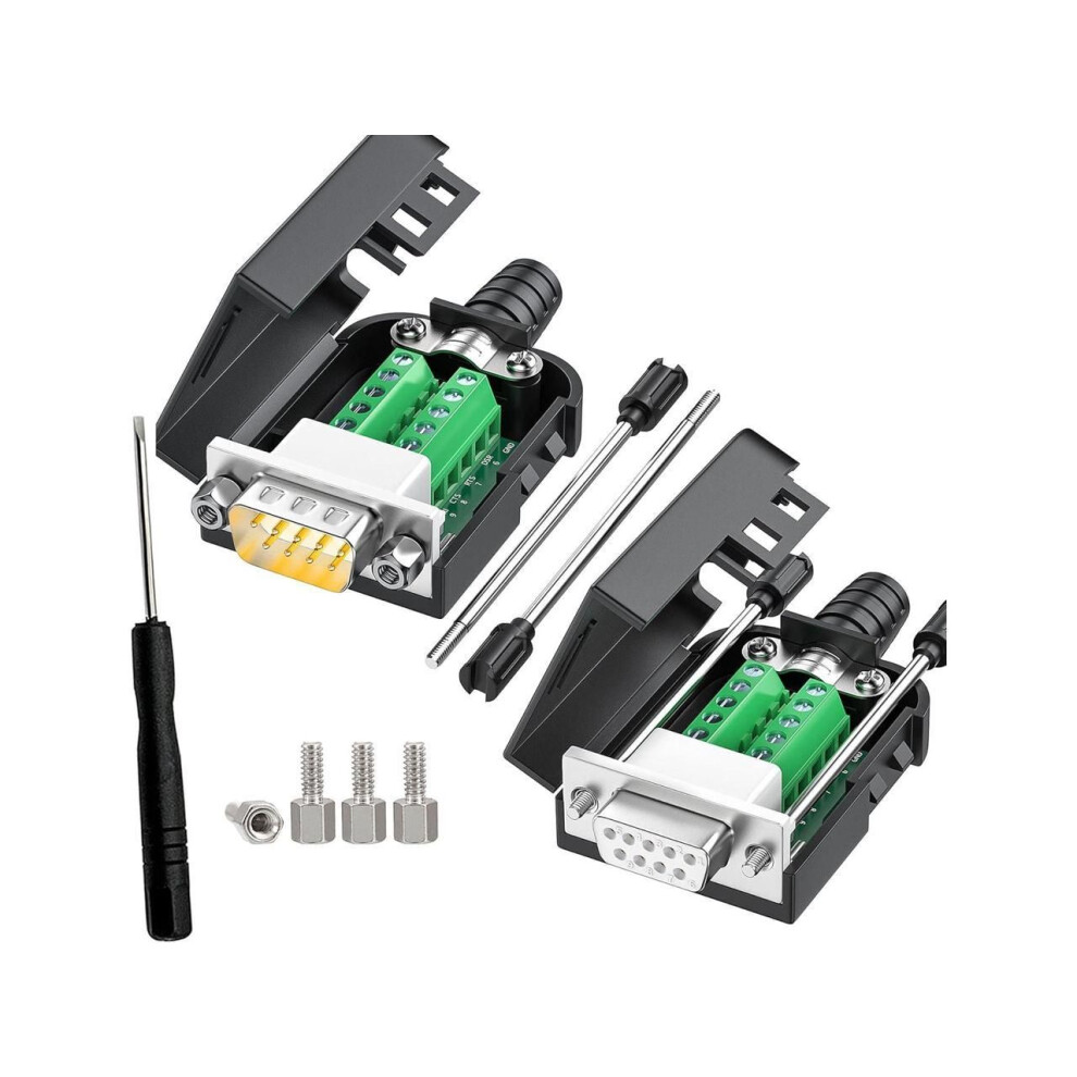 Photos - Other for Computer 2 Packs DB9 Serial Adapters No Soldering Needed. D-SUB 9-pin RS232 RS485 Adapter to Terminal Connector Signal Module with Bo