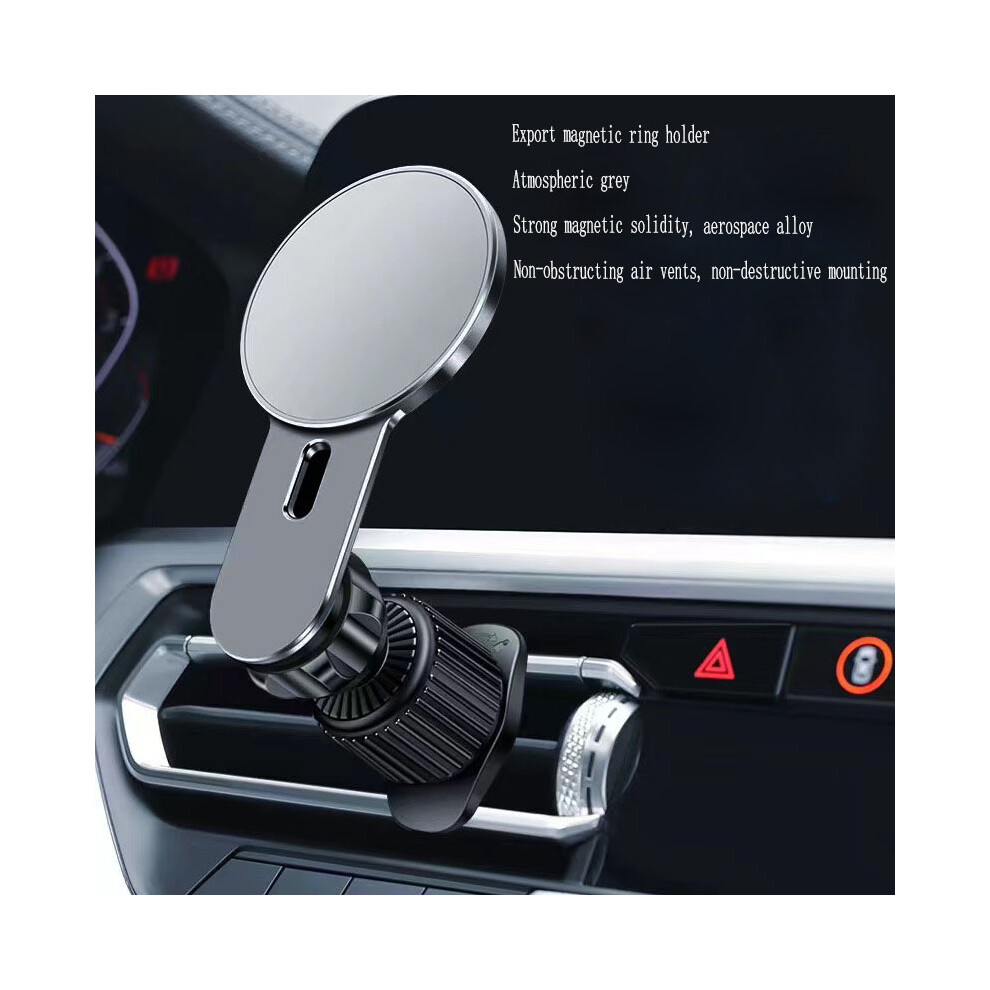 (Grey) 360Â¡Ã£ Rotating Adjustable Air Vent Universal Magnetic Car Phone Mount For Navigation Grey 123643767953
