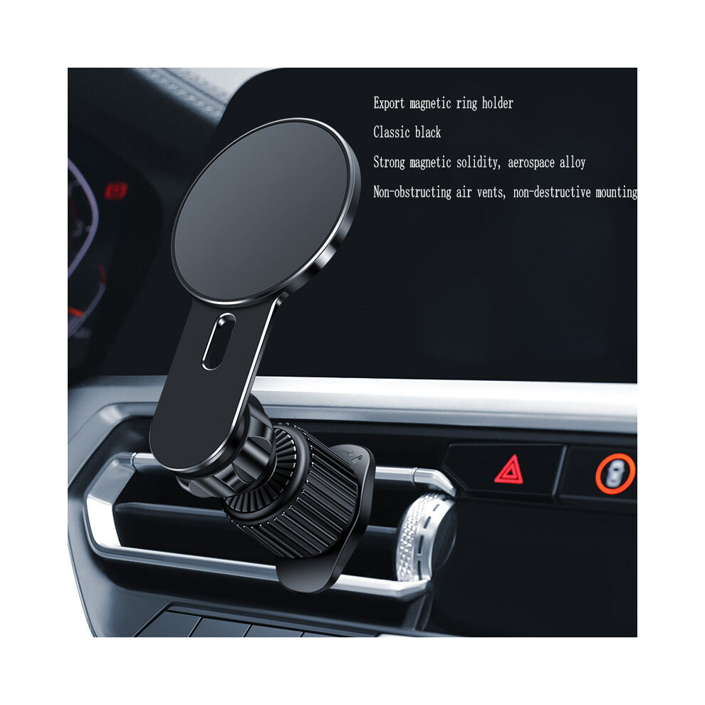 (Black) 360Â¡Ã£ Rotating Adjustable Air Vent Universal Magnetic Car Phone Mount For Navigation Black 123643767939