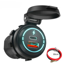 Car Charger Cigarette Lighter Socket Dual USB Type-C Port Charging Power Outlet