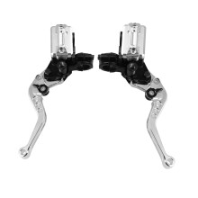 (Green) CNC Aluminum 7/8" Adjustable Brake Clutch Lever for Motorcycle, Hydraulic Double Pump Handlebar