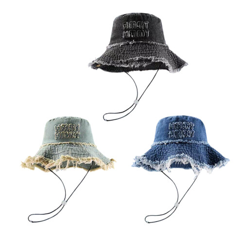 Chapeau léger surdimensionné confortable de seau de-Bleu clair 1