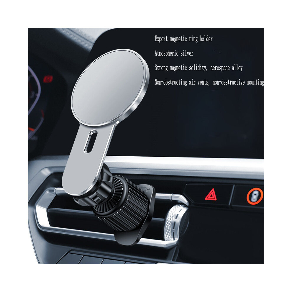 (Silver) 360Â¡Ã£ Rotating Adjustable Air Vent Universal Magnetic Car Phone Mount For Navigation Silver 123643767946