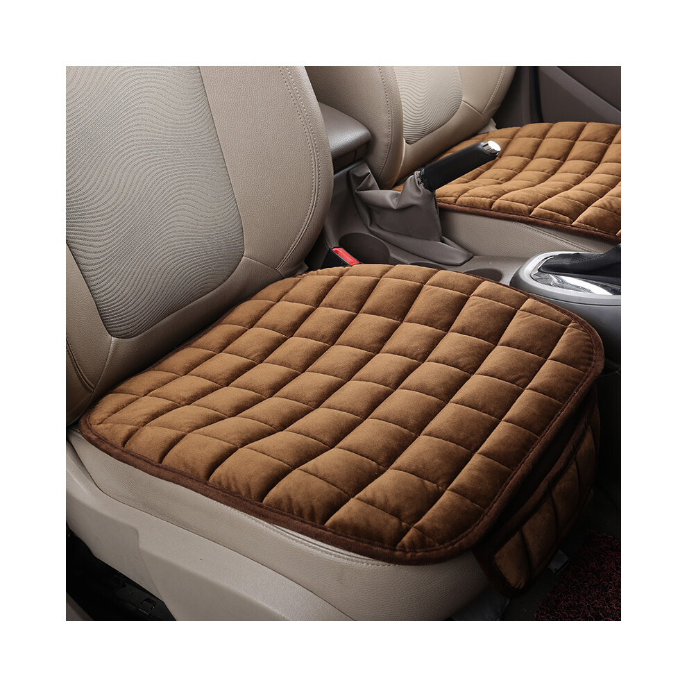 (Curry) Car Seat Cover Winter Warm Seat Cushion Anti-Slip Universal Front Chair Seat Breathable Pad For Vehicle Auto Car Seat Protector 110691673282
