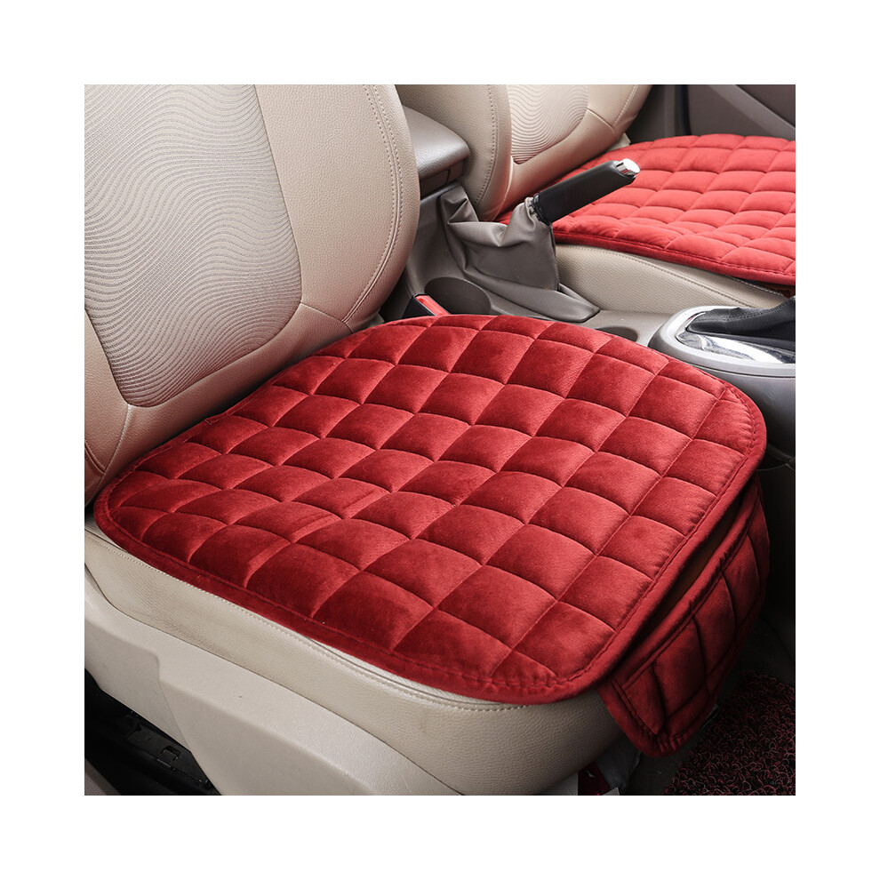 (Red) Car Seat Cover Winter Warm Seat Cushion Anti-Slip Universal Front Chair Seat Breathable Pad For Vehicle Auto Car Seat Protector Red 110691673275