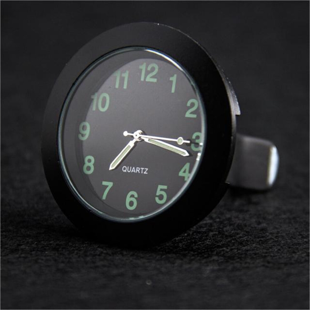 (Black) Small Mini Pocket Clock Luminous Quartz Analog Watches Stick On For Car Boat Black 110691673572