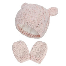 Newborn Winter Beanie Hat Gloves Set Infant Toddler Warm Knitted Hat Gloves, Unisex-baby Beanies