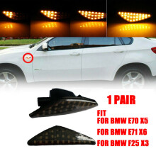 Dynamic Blinker Sequential LED Side Marker Amber Light For BMW X3 X5 X6 E70 E71 F25
