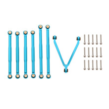 (Blue) 7PCS Metal Rod Link Linkage Set for 1/24 Axial SCX24 AXI90081 Crawler Buggy Car