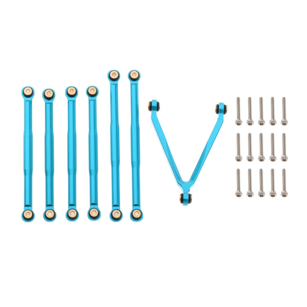 (Blue) 7Pcs Metal Rod Link Linkage Set For 1/24 Axial Scx24 Axi90081 Crawler Buggy Car Blue 110691706072