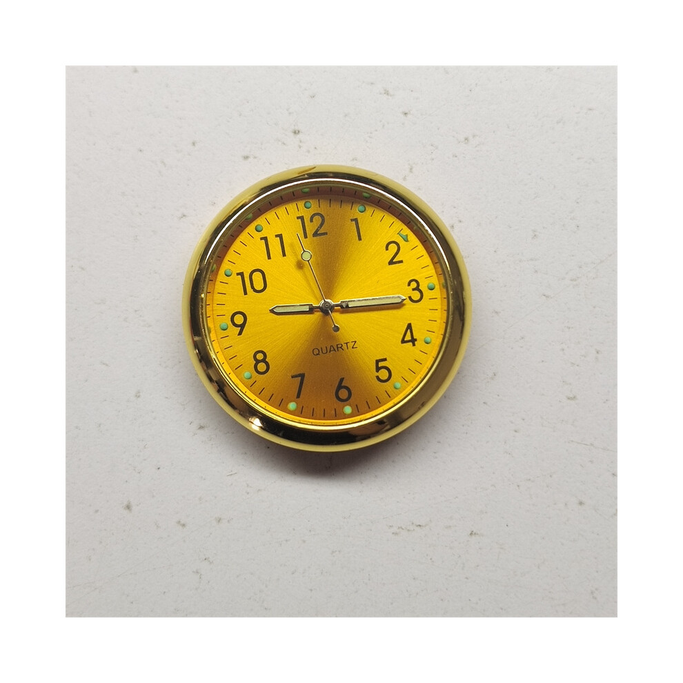 () Mini Glow-In-The- Car Sticker Table Clock - Quartz Mechanical Decorative Timepiece Gold/Dark 123643768394