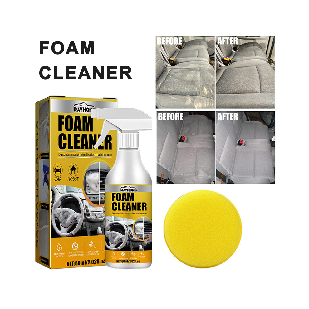 60Ml Multi-Functional Foam Cleaner Cleaning Spray +Sponge Set Stain Removal 110691661296