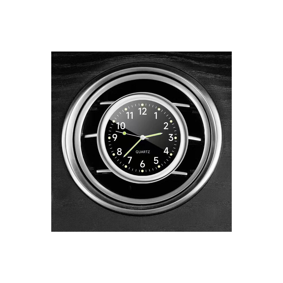 () Mini Glow-In-The- Car Sticker Table Clock - Quartz Mechanical Decorative Timepiece Black/Dark 123643768417