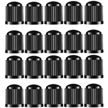 20PCS Black Dust Air Valve Tyre Caps Plastic Covers for Car, Bike, and Motorbike Wheels