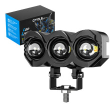 30W Universal Motorcycle LED Spot Light Owl 3 Lens White Yellow Fog Light