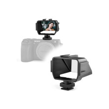 Vlog Selfie Flip Screen for Mirrorless Camera, Reverse Mirror with 3 ColdShoe Mounts for Sony A7III A7II A6000/A6300/A6500 Fujifilm XT20 xt30 XT2 XT3