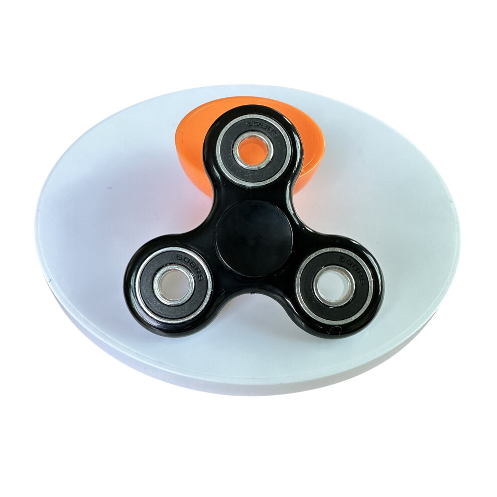 Black (Black) Figit Fidget Figet Finger Tri Spinner Hand Focus Spin Edc Stress Adhd Autism Toy