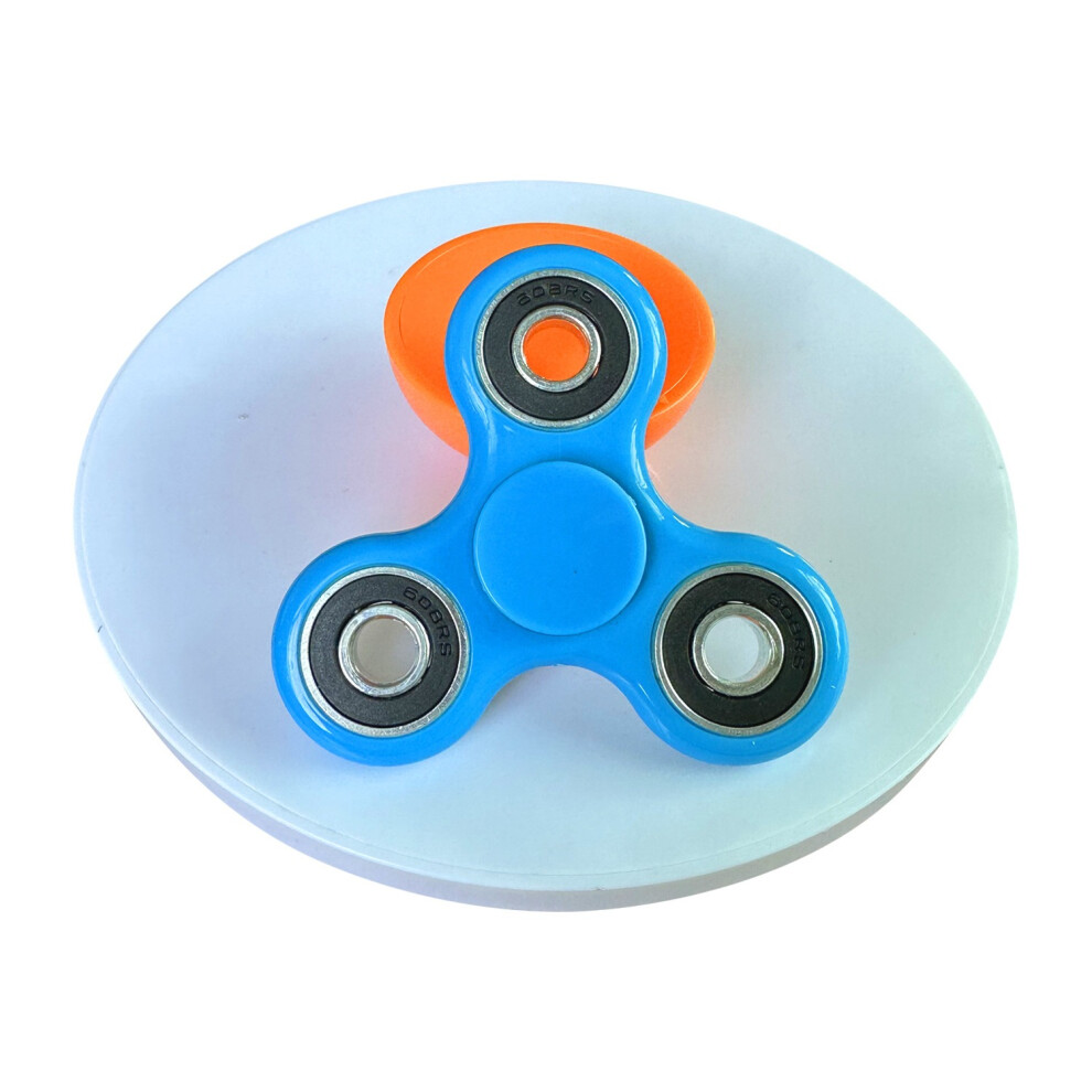 Light/Blue ( Blue) Figit Fidget Figet Finger Tri Spinner Hand Focus Spin Edc Stress Adhd Autism Toy