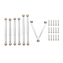 (Silver) 7PCS Metal Rod Link Linkage Set for 1/24 Axial SCX24 AXI90081 Crawler Buggy Car
