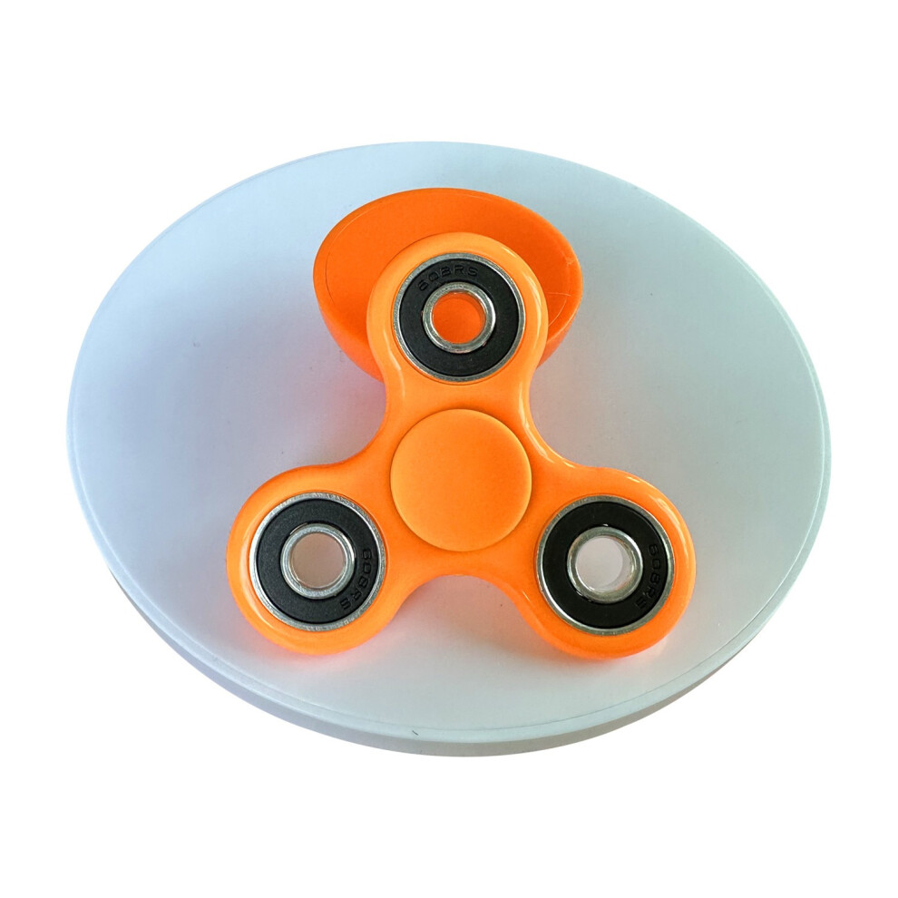 (Orange) Fidget Spinner Toy for Stress, ADHD & Autism - Finger Focus EDC Tri-Spinner