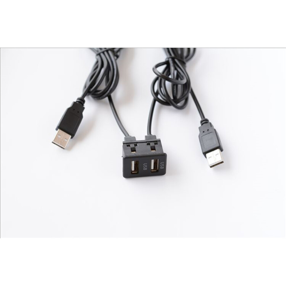 150Cm Car Dash Flush Mount Usb Port Panel Dual Usb Extension Adapter Cable 110691682796
