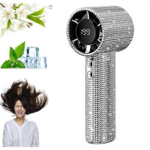 (Full Diamonds) Mgall S5 Full Diamond Portable Handheld Turbo Fan,199 Gear Wind,Mini Personal