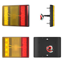 DC 12V/24V Waterproof Truck Trailer Tractor Square Tail Lights Brake Rear LED Lights