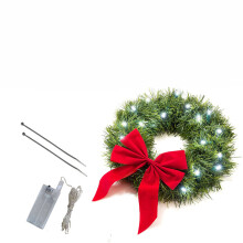 ((A)Garland lights) LED Christmas Car Wreath for Truck - Festive Holiday Vehicle Decoration