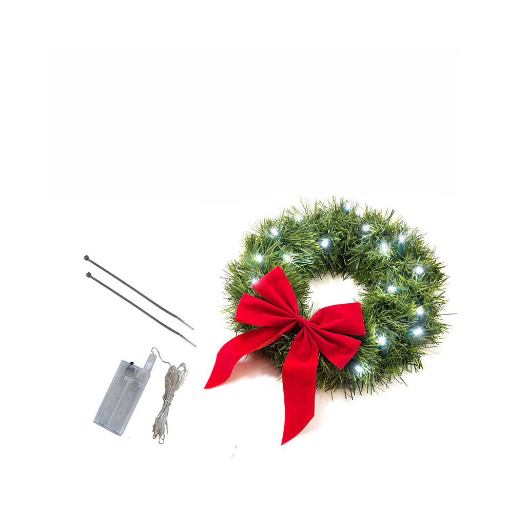 ((B)Garland Lights) Christmas Car Wreath With Led Lights For Truck Christmas Holiday Car Decoration 110691674234