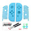 (Blue) Replacement Case Shell Cover Protector with Thumb Caps Kit for Nintendo Switch Joy-Con Controller 1