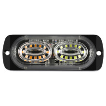 (Yellow White) 24LED Car Strobe Light Marker Warning Signal 12V-24V Emergency Side Lights