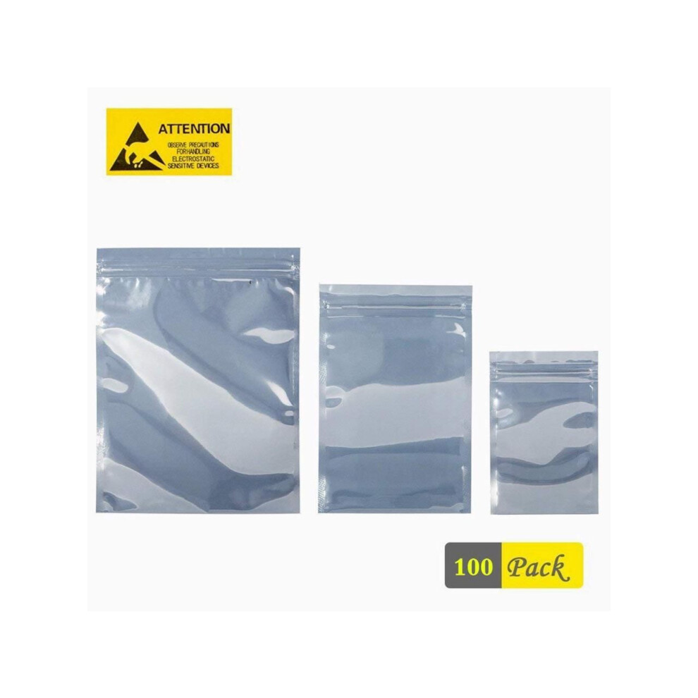 Hard Drive Antistatic Resealable Bags, 100Pcs Assorted Sizes Suit For All Types Of Hdd Ssd, Esd Shielding Bags For Desktop Laptop Pc Accessories And E 609808371765